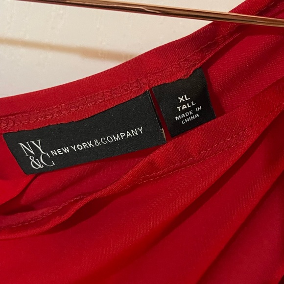 Red, TALL jumpsuit. Big. Plus. - Picture 3 of 3